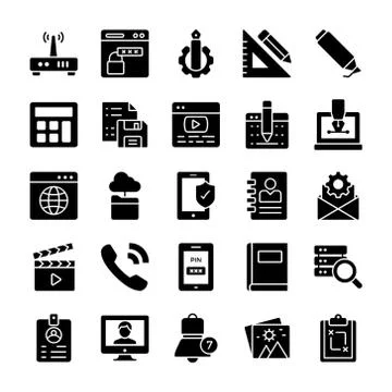User Interface Icons Pack Illustrazione stock