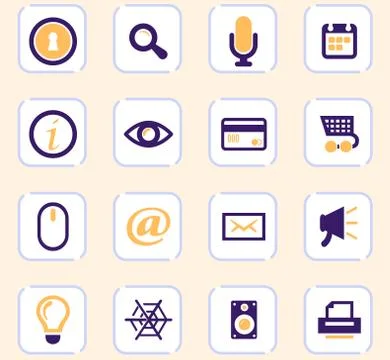 User interface icons set Stock Illustration