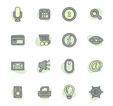 User interface icons set Stock Illustration