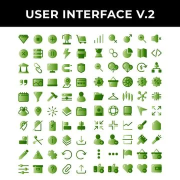 User interface icons set include diamond,pause,plus,achievement,shopping,cros Stock Illustration