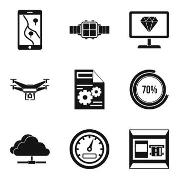 User interface icons set, simple style イラスト素材