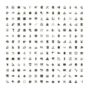 User interface icons set for various concepts Stock Illustration