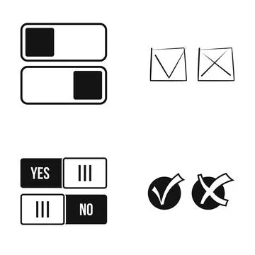 User interface icons showing choice and selection Ilustración de archivo