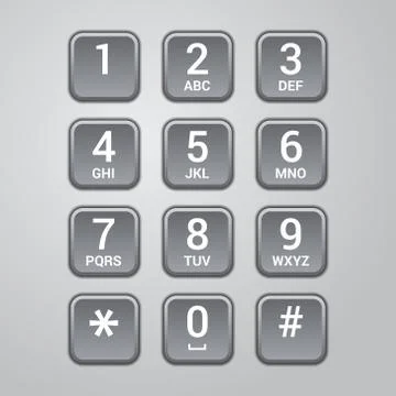 User interface keypad for phone. Vector Ilustración de archivo