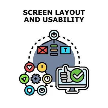 User interface layout and usability design concept Ilustración de archivo