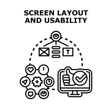 User interface layout and usability design concept Stock Illustration