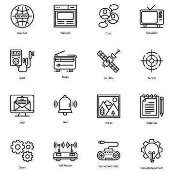 User Interface Line Icons Pack Illustrazione stock