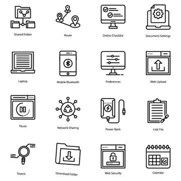 User Interface Line Icons Set Stock Illustration