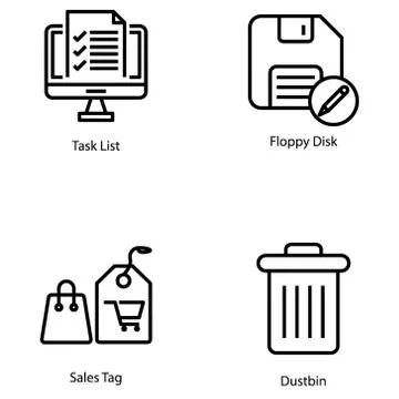 User Interface Line Icons Set 库存插图