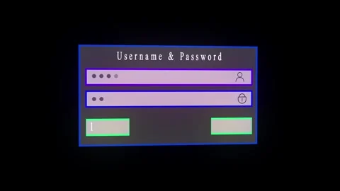 User Interface for Log in with User name and Password Fields and Icons scre.. Stock Footage 321861439