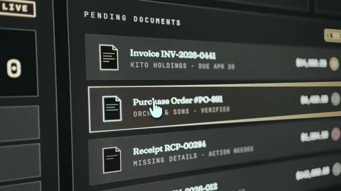 User interface for managing pending business documents such as invoices and Stock Footage 333412076