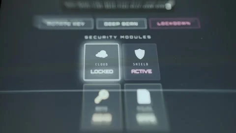 User interface for managing security modules Stock Footage 335465765