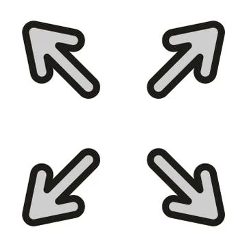 User interface maximize window button linear and fill style Stock Illustration