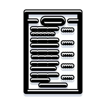 User interface menu list black and white graphic Stock Illustration