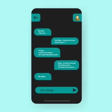 User interface message chatting dialog mobile app.eps Illustrazione stock
