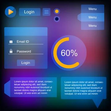 User interface mobile app kit. vector illustration design Stock Illustration