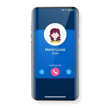 User interface mobile app pop up incoming call screen template Stock Illustration