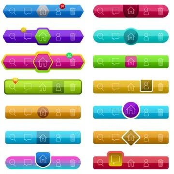 User interface mobile menu design app Illustrazione stock
