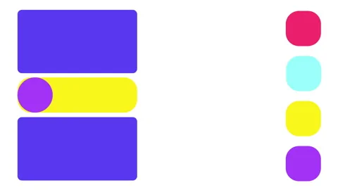 User interface mockup with vibrant toggles and white cards on a purple Stock Footage 310595109