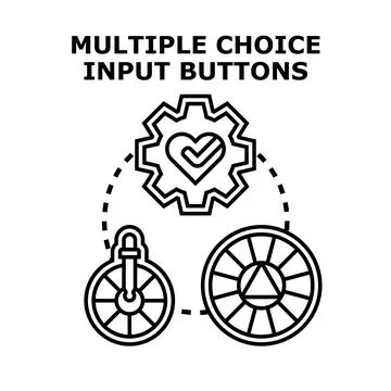 User interface multiple choice input buttons concept Stock Illustration