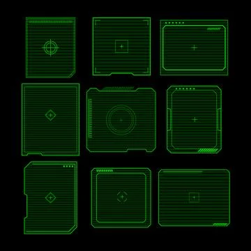 User interface overlay elements scanning technology grid Stock Illustration