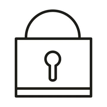 User interface padlock security data linear style Stock Illustration