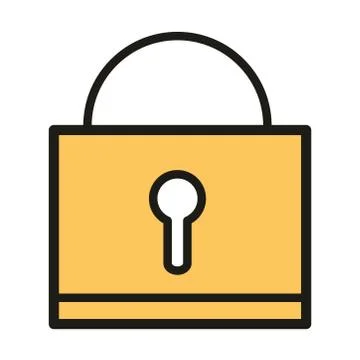 User interface padlock security data linear and fill style イラスト素材
