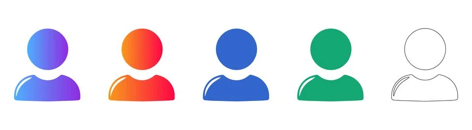 User Interface Person Icons in Various Styles Ilustração Stock