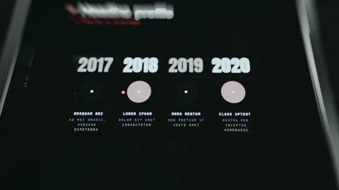 User interface with placeholder text for a timeline Stock Footage 334940157