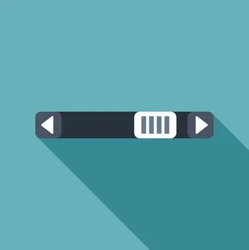 User interface player slider bar with flat design Illustrazione stock