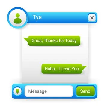 User interface pop up message chatting application Stock Illustration