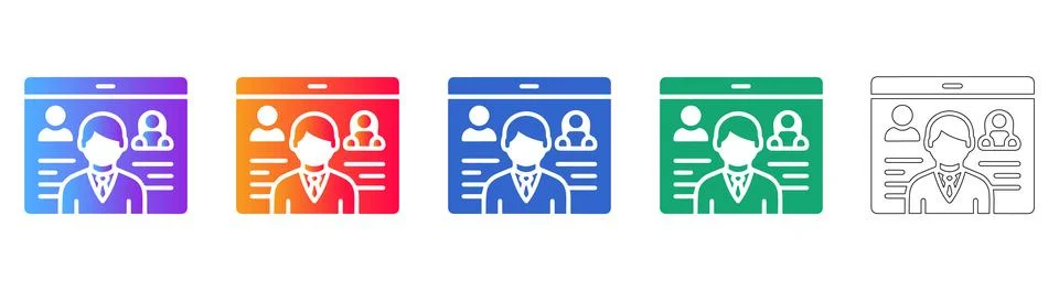 User Interface Profile Icons Set Ilustración de archivo