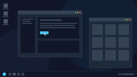 User Interface Screens with Various Elements and Grid Layouts Vídeos de archivo 339388915