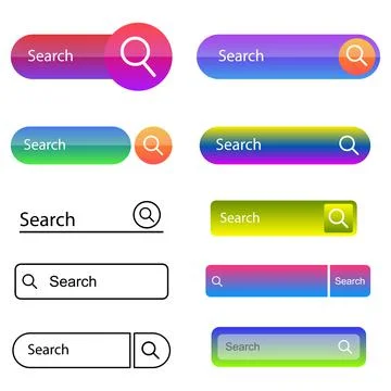 User interface search menu button mobile app Illustrazione stock