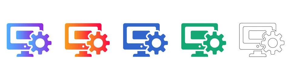 User Interface Settings Icons 库存插图
