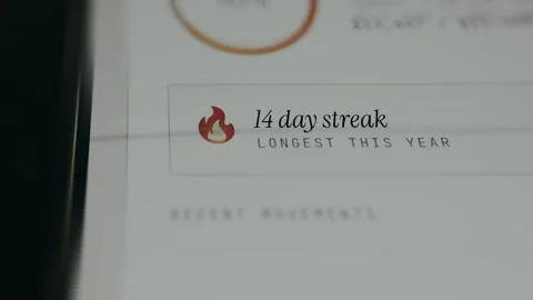 User interface showcasing a 14-day streak Stock Footage 335493952