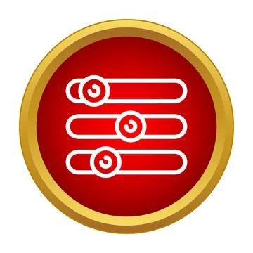 User interface sliders adjusting system settings on red background Illustrazione stock