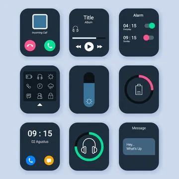 User interface smart watch framework application Stockillustratie