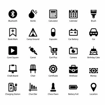 User Interface Solid Icons Illustrazione stock