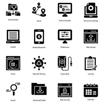 User Interface Solid Icons Pack Illustrazione stock