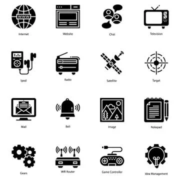 User Interface Solid Icons Pack Illustrazione stock