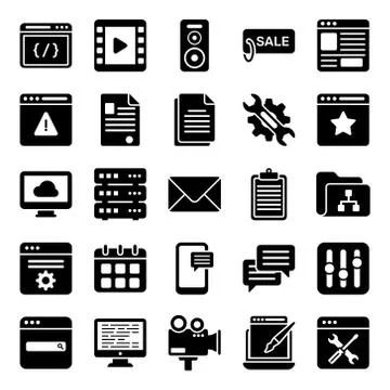User Interface Solid Icons Pack Stock Illustration
