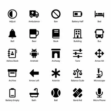 User Interface Solid Vectors 스톡 일러스트