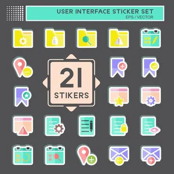 User Interface Sticker Set. suitable for Web Interface symbol. simple design  Stock Illustration