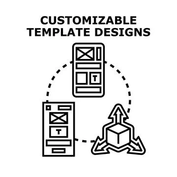 User interface template designs offering customization and flexibility Stock Illustration