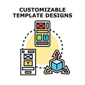 User interface template designs offering customization and flexibility Stock Illustration