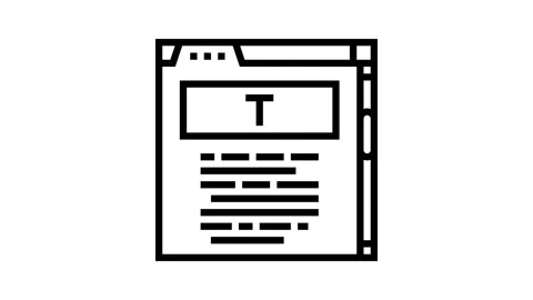 User interface text technical writer line icon animation Stock Footage 326131871
