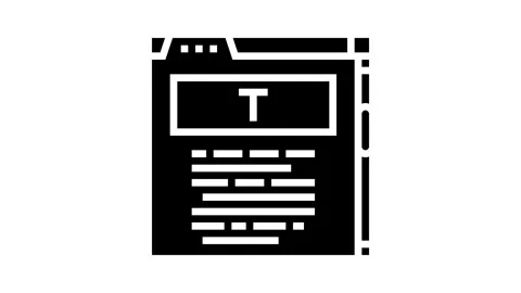 User interface text technical writer glyph icon animation Stock Footage 326152618