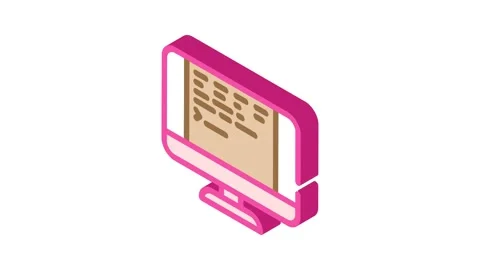 User interface text technical writer isometric icon animation Stock Footage 327287195