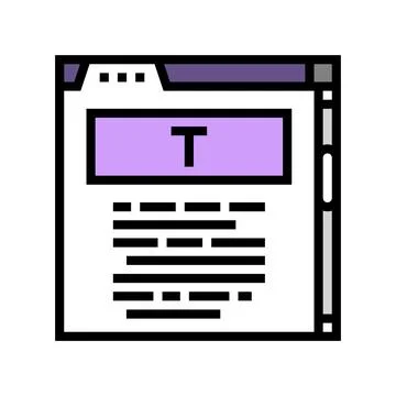 User interface text technical writer color icon vector illustration Stock Illustration